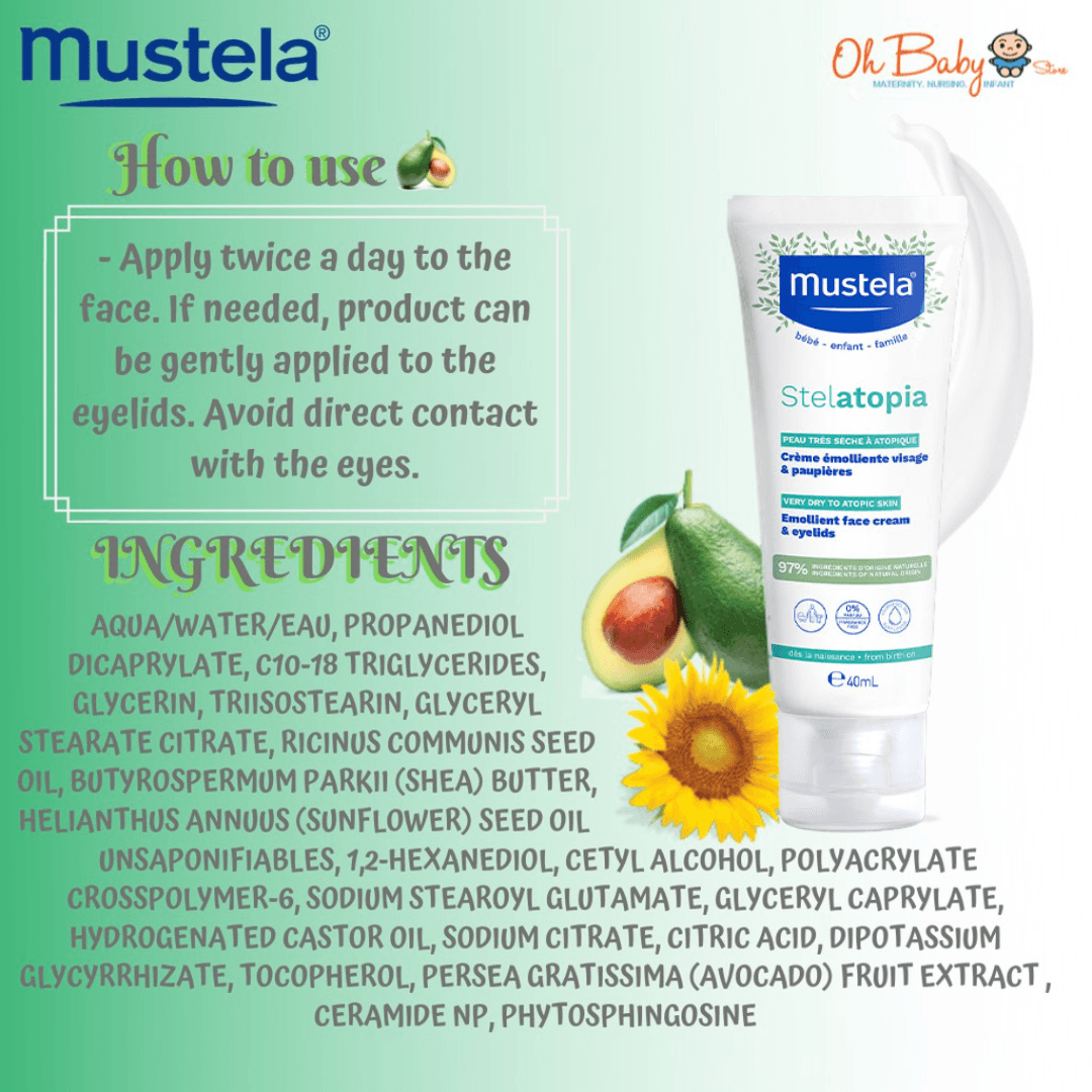 Mustela STELATOPIA® Emollient face cream eyelids 40ml (Extremely