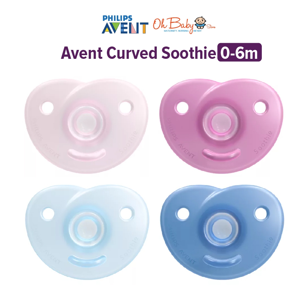 Philips Avent Curved Soothie (0 6m x 2pcs) Soother Pacifier Oh