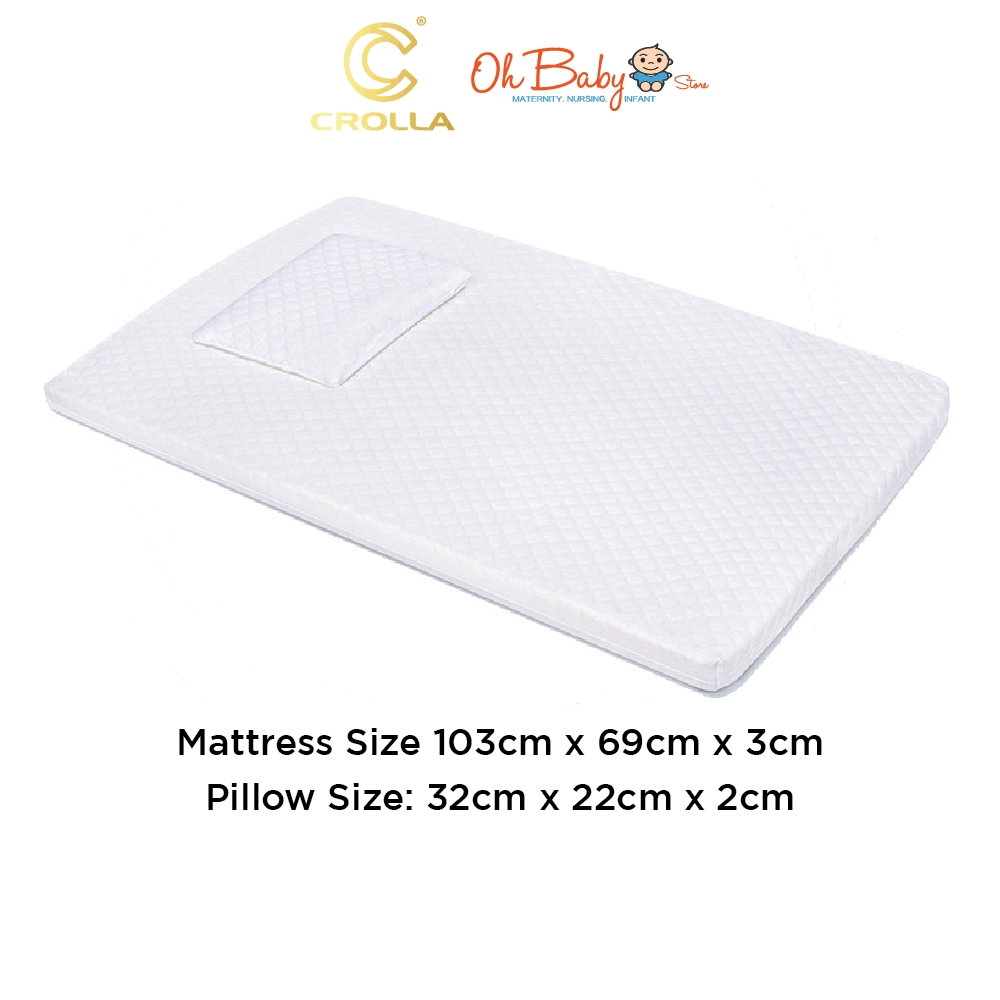 Crolla Ally Baby Playpen Mattress with Pillow Set Oh Baby Store