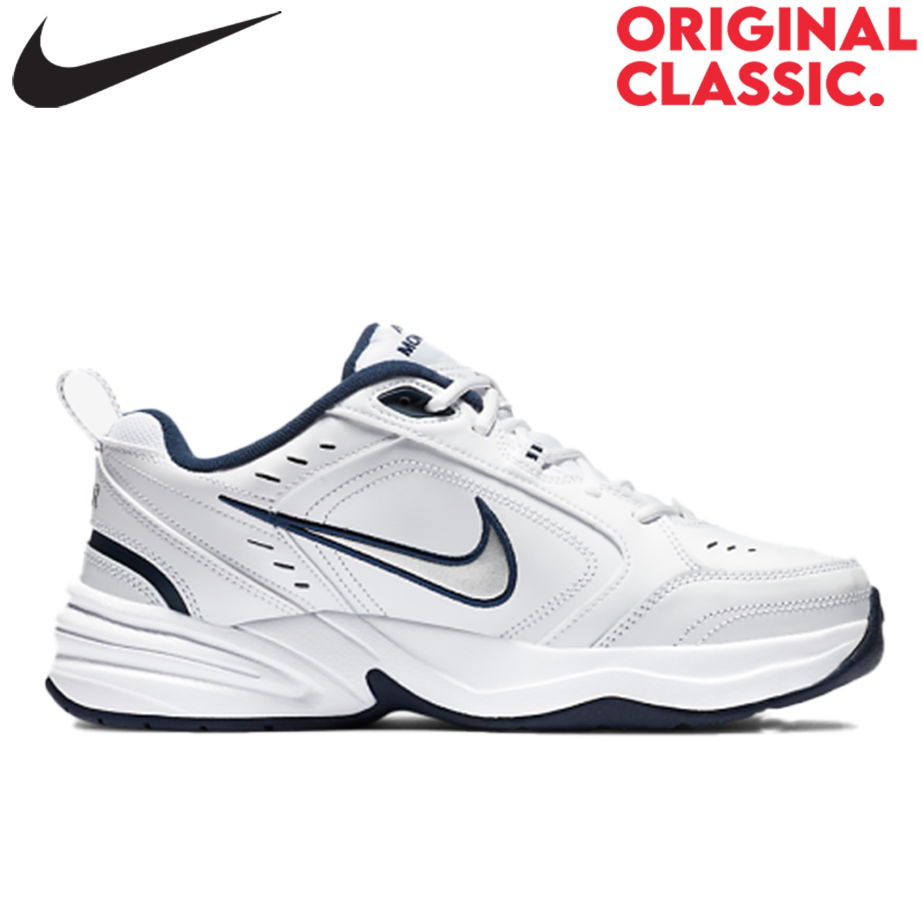 Nike Air Monarch IV Men's Workout Shoes White/Metallic Silver
