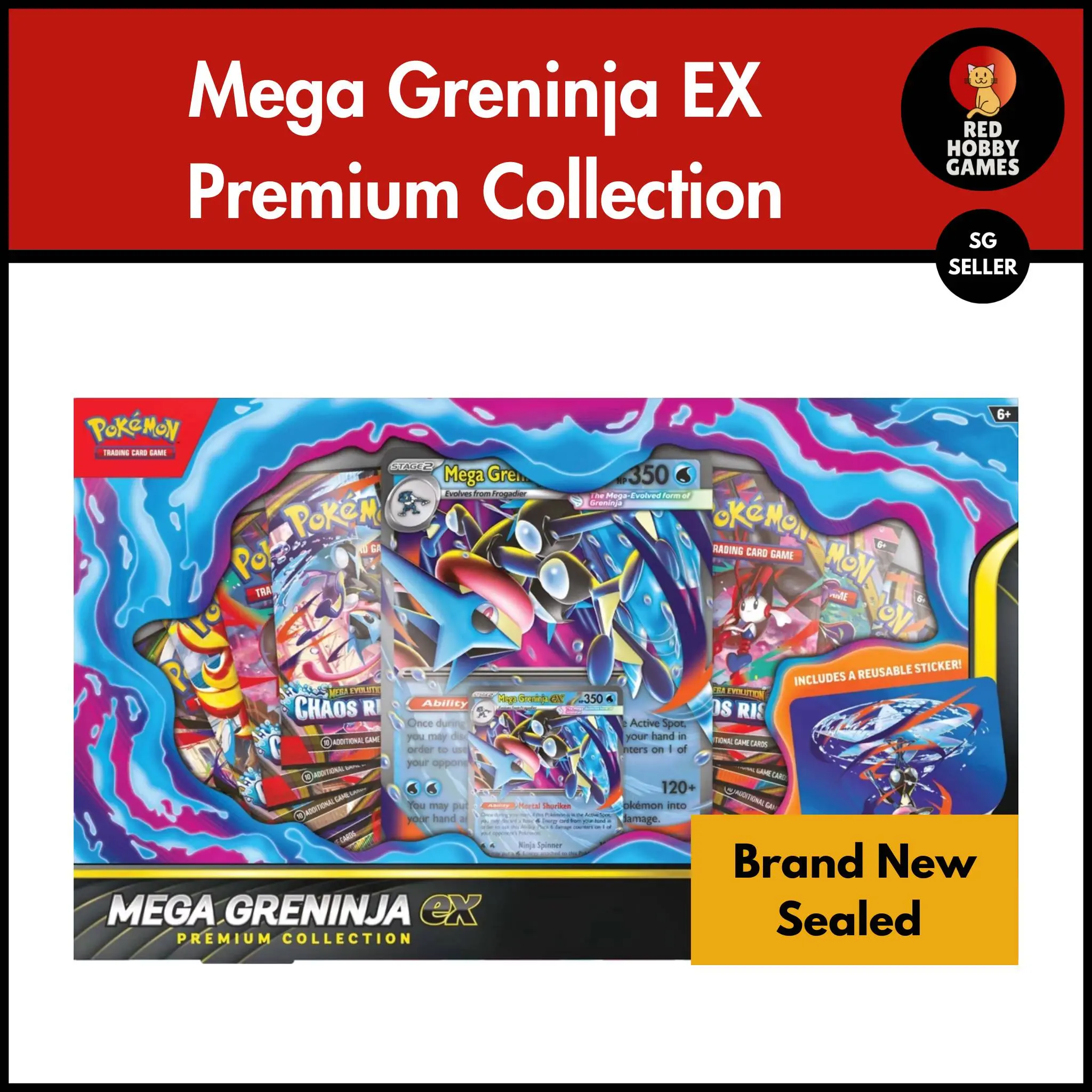 pokemon trading card game: greninja ex premium collection Mega MHDEALSPLUS Includes Tera Greninja ex as a normal card and metal print Pokemon TCG Greninja EX &