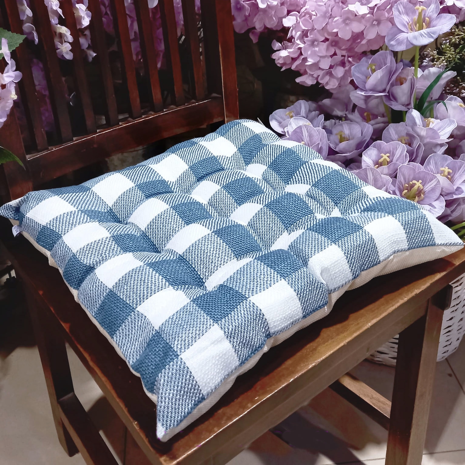 Floor Pillow Check Seat Pads Romanitka Seat Cushion 40CM Checkered