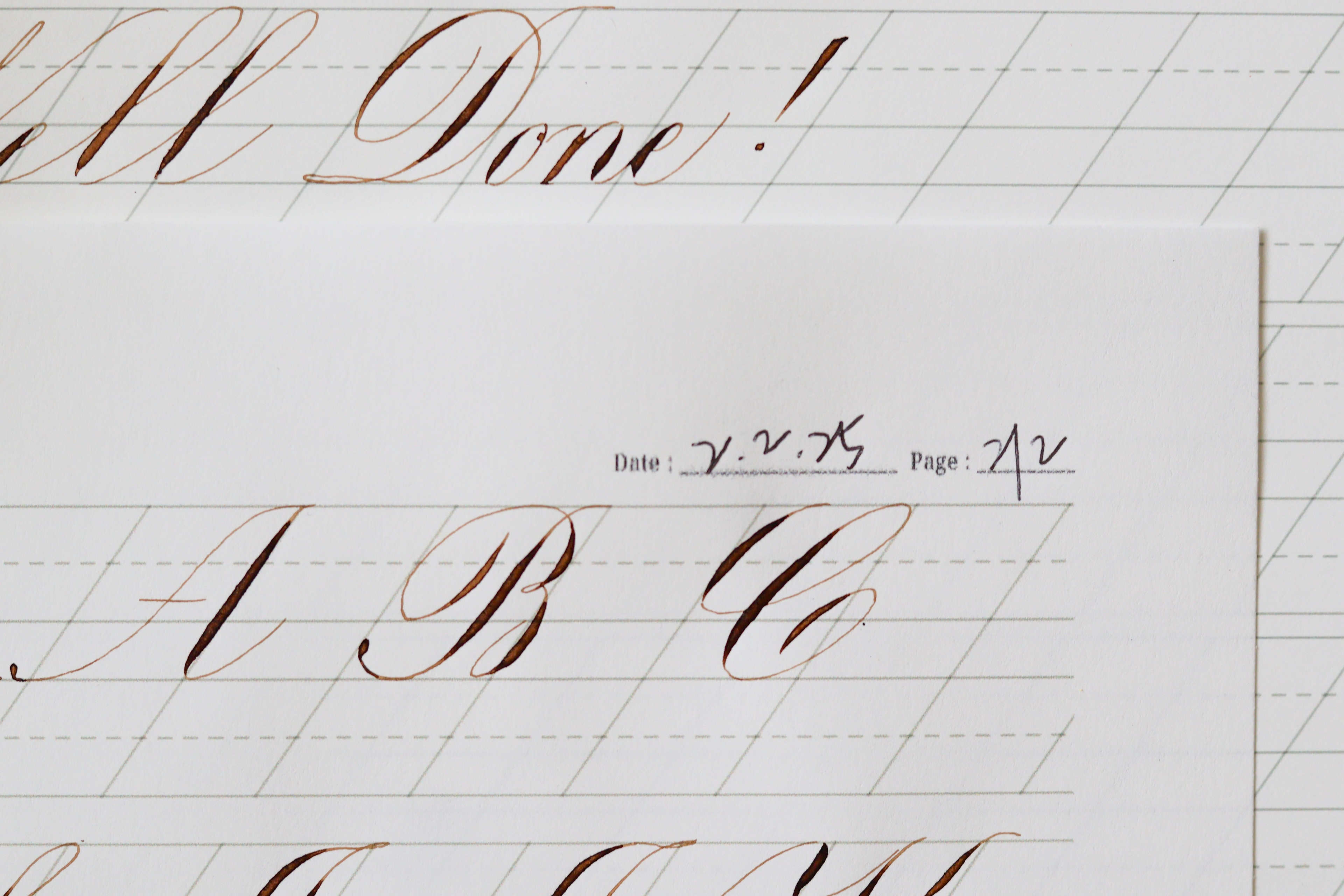 Byhandarts Copperplate Calligraphy Practice Sheets Stickerrific