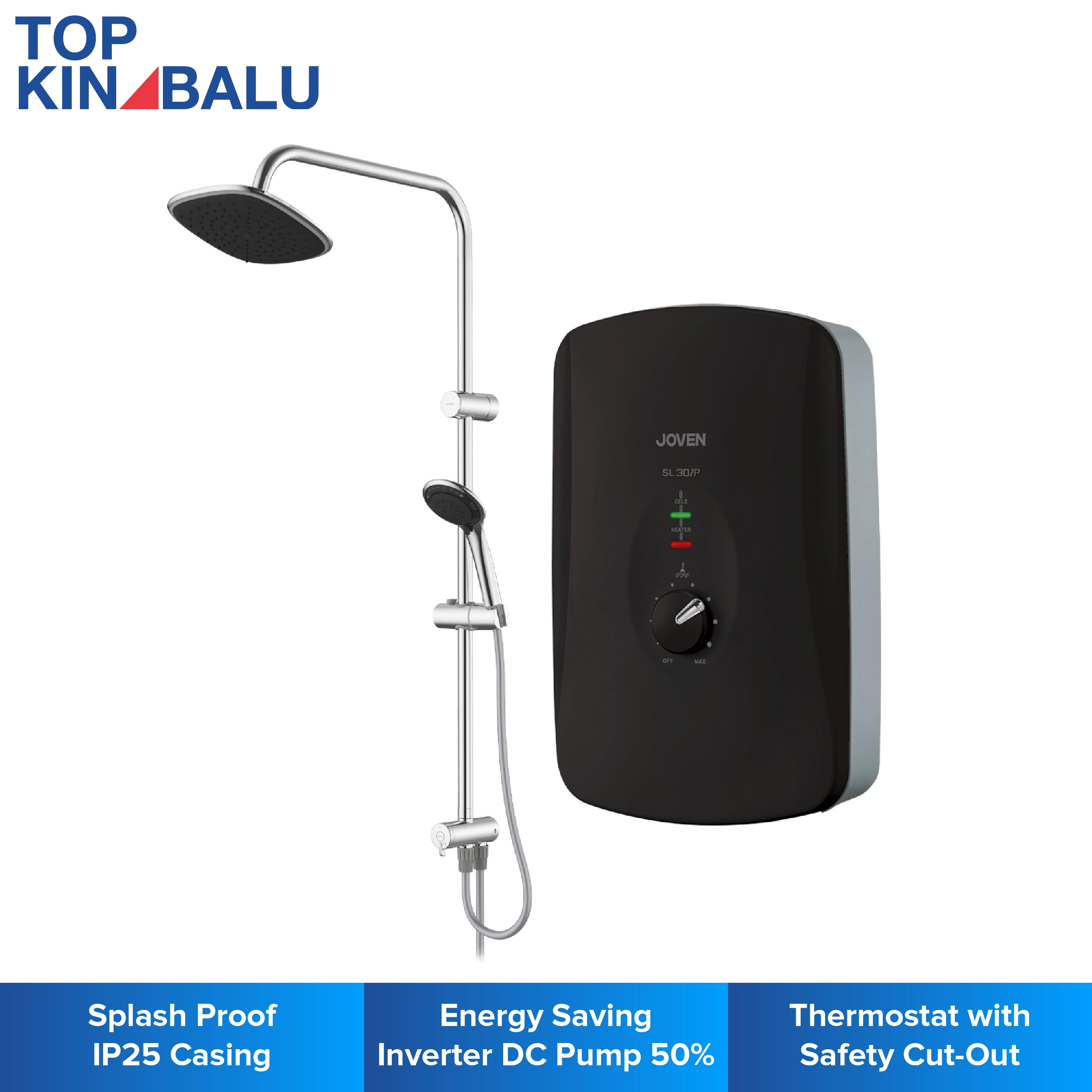 Rain Shower Joven Electric Water Heater JOVEN SL30iP-RS INSTANT