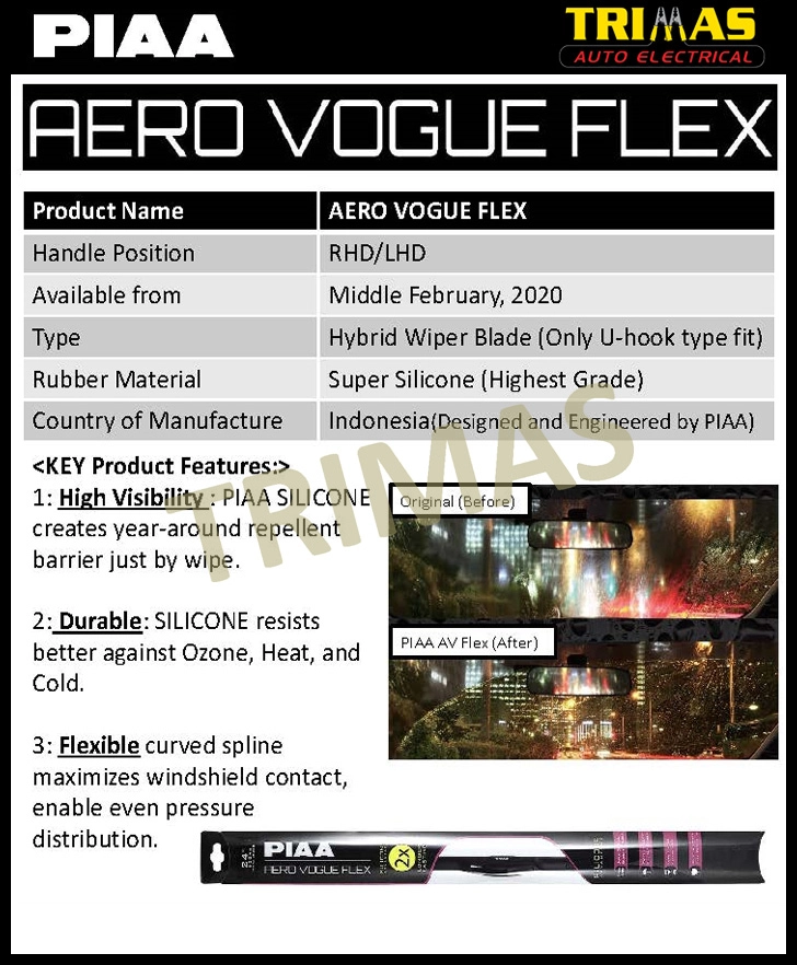 PIAA Aero Vogue 22 in Hybrid Wiper Blade 96155 PIAA Aero Vogue 22 in Hybrid Wiper Blade 96155
