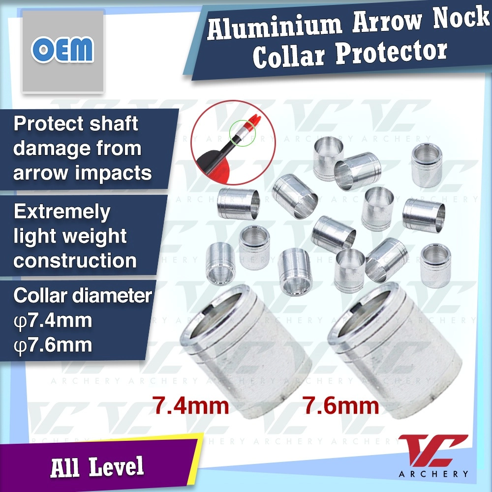 12 Universal Stainless Steel Nock Collars - Arrow Protection Rings For Carbon Arrows