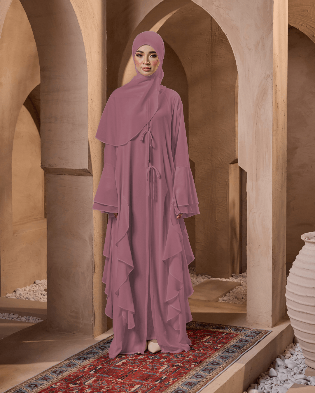 MALIKA ABAYA IN DUSTY PINK | WAANSYA MALIKA ABAYA IN DUSTY PINK | WAANSYA