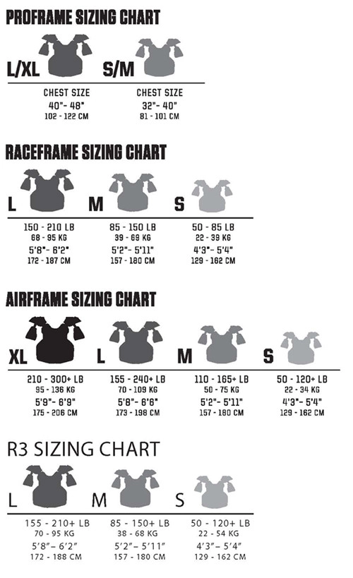 Chest Protector Fox Proframe Size Guide Fox Racing Chest Protector