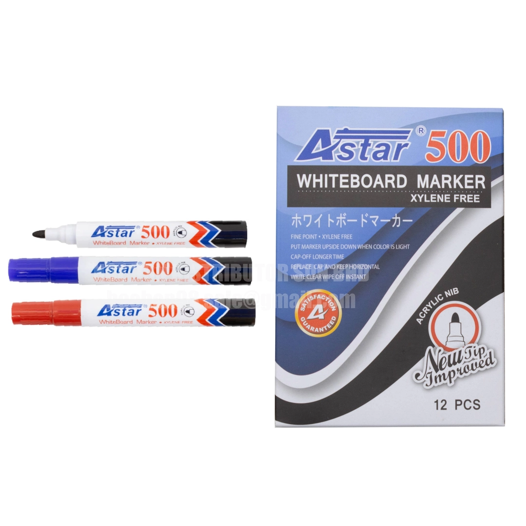 Astar Whiteboard 500 1pc Bullet Tip 1.7mm - 2.0mm Black Blue Red ...