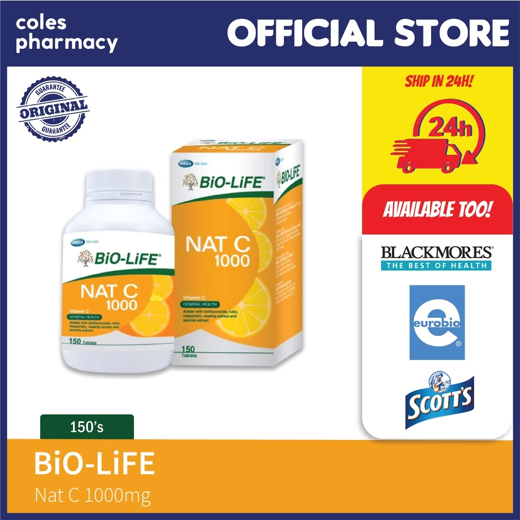 Biolife Natc BiO-LiFE Nat C 1000mg (150S's) | Coles Pharmacy Malaysia