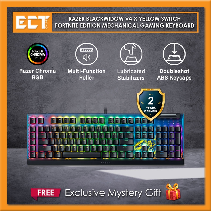 Razer BlackWidow V4 X Yellow Switch Fortnite Edition Mechanical Gaming ...