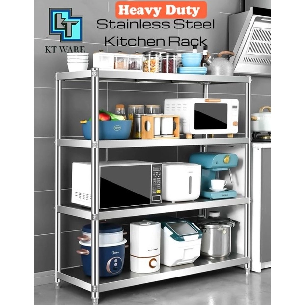 KT WARE 4 TIER HEAVY STAINLESS STEEL KITCHEN RACK STORAGE RACK RAK ...