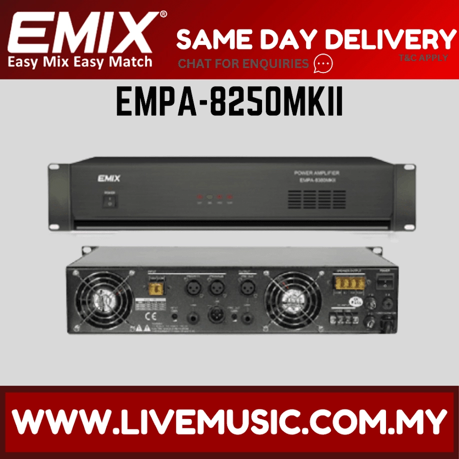 EMIX EMPA-8250MKII 250W 100V Line Power Amplifier with DC 24V ...