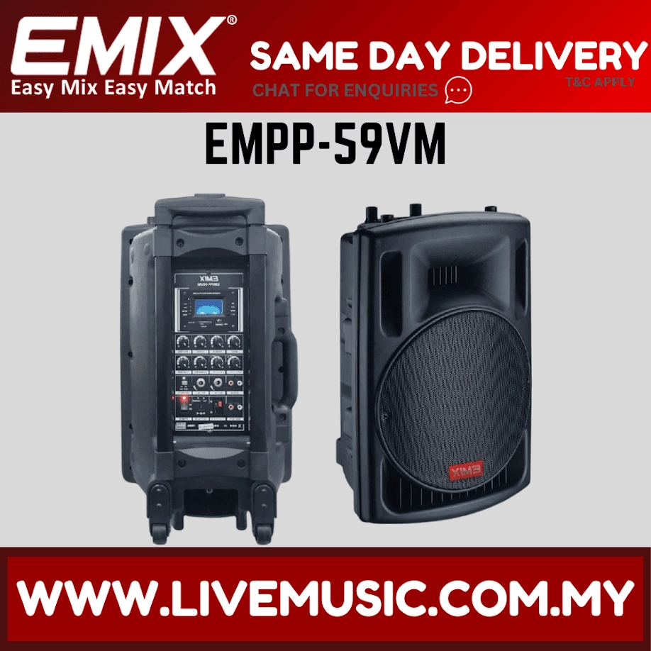 EMIX EMPP-59VM 15” 450W Portable Amplifier With Bluetooth With 2 Nos ...