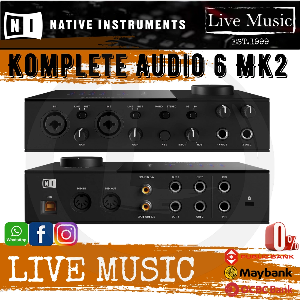 Native Instruments Komplete Audio 6 MK2 USB Audio Interface | Live ...