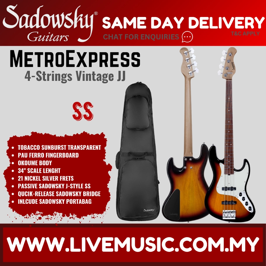 Fb Pf Sadowsky MetroExpress 21-fret Vintage JJ 4-String Bass Guitar, PF FB ...