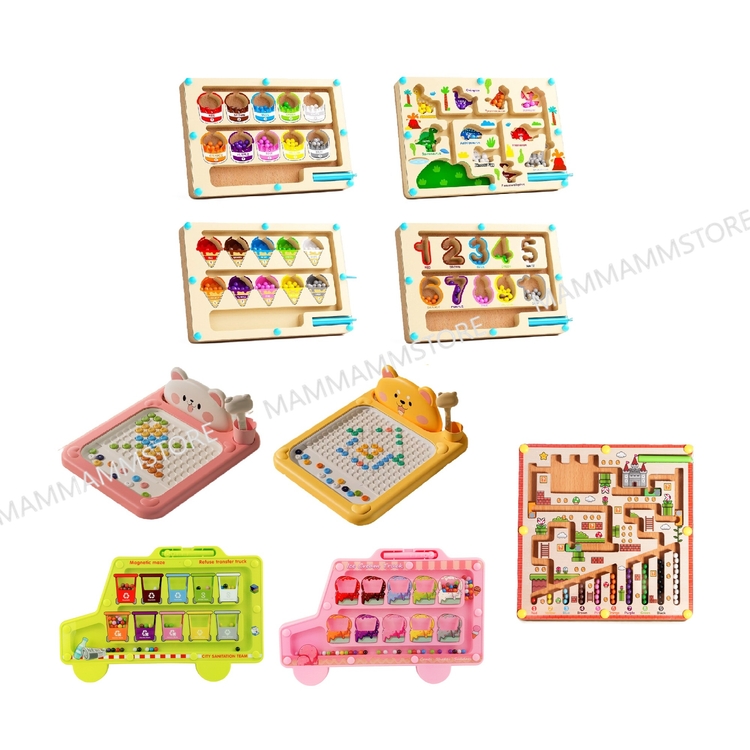 Magnetic Matching Color Classification Rollerball Beads Maze Board for ...