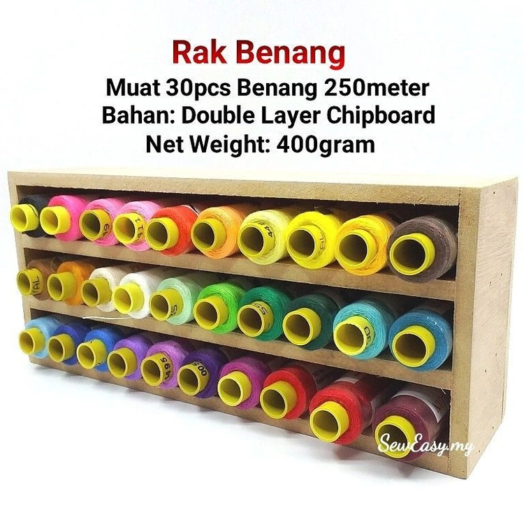 Min Wood Rack Rak Benang Kayu Untuk 30pcs Benang Jahit 250meter / Mini Wood Rack for ...