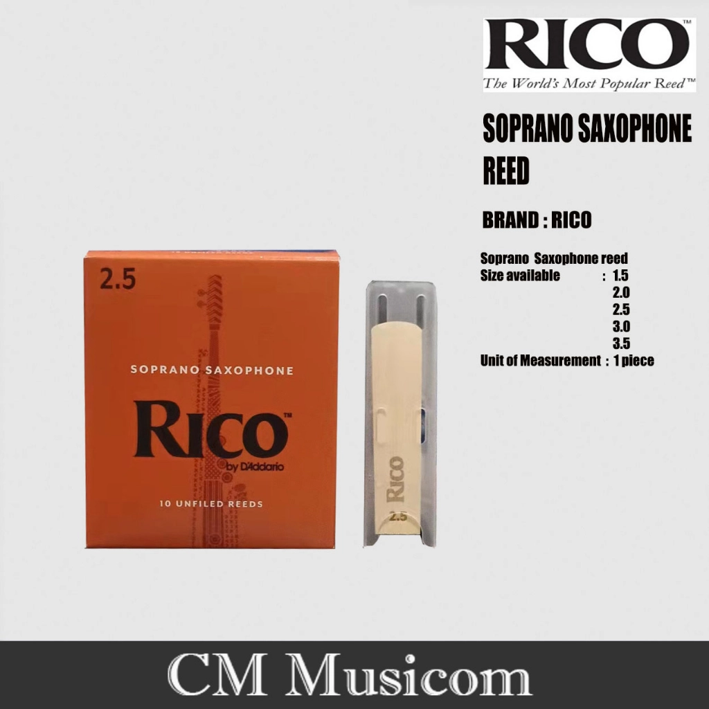 Soprano Sax Reed Rico Soprano Saxophone Reed (Rico) 2.5/3.0/3.5 | C M Musicom