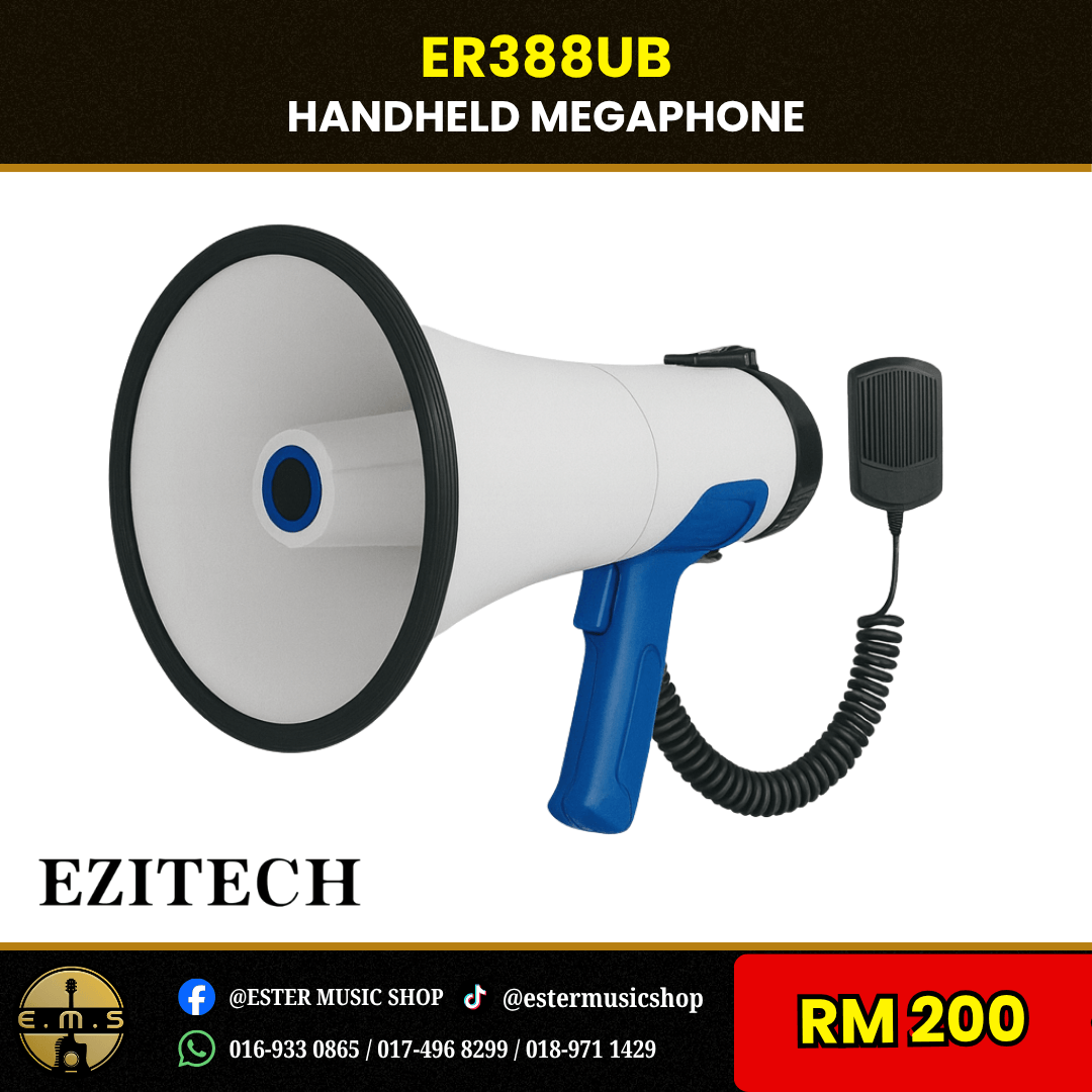 EZITECH ER388UB HANDHELD MEGAPHONE (ER 388UB ER-388UB) | Ester Music Shop