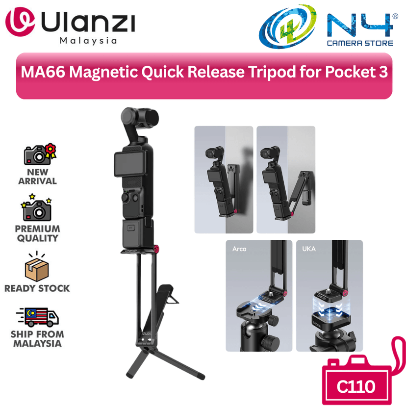 Ulanzi MA66 Magnetic Quick Release Tripod for Pocket 3 C110 | N4 Camera ...