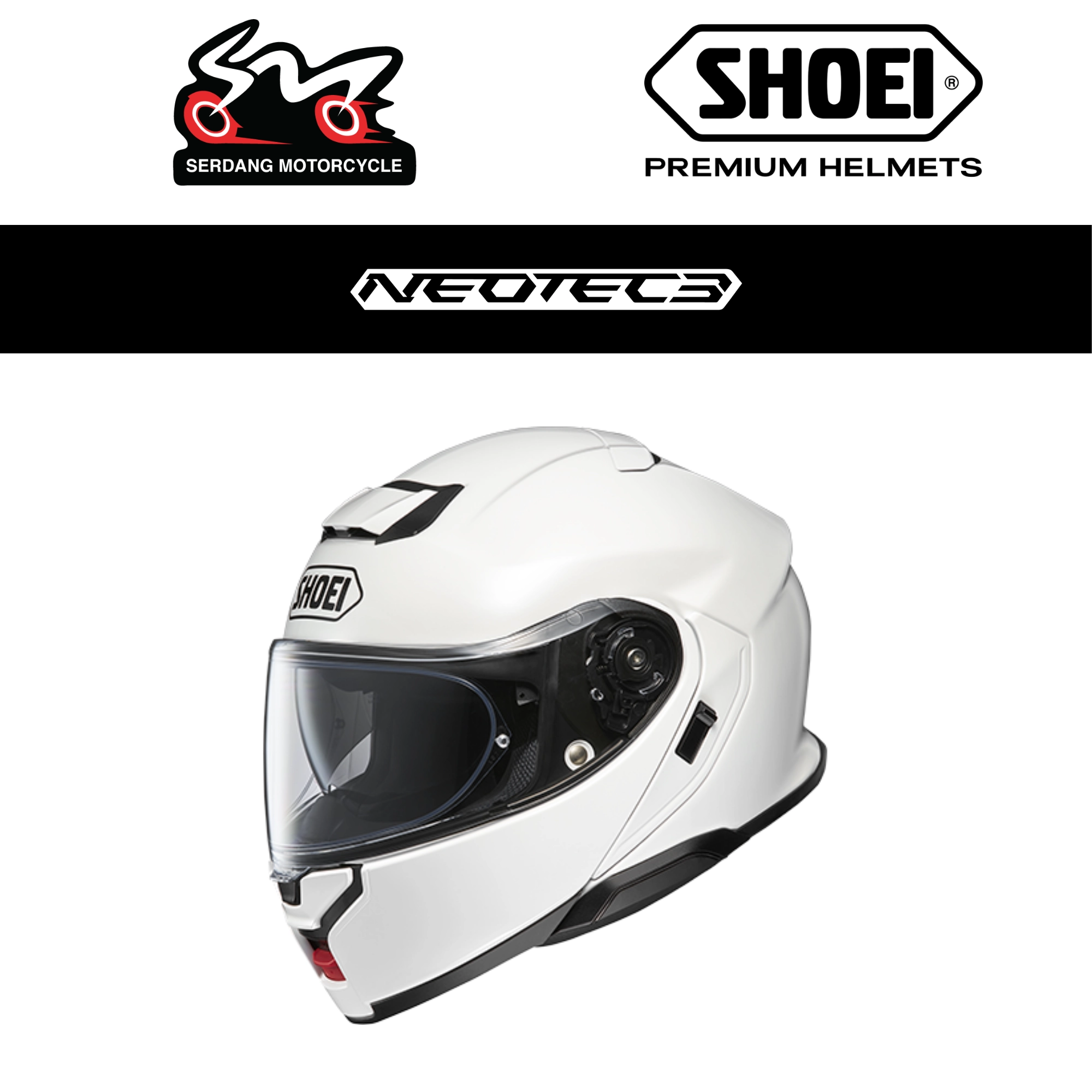 SHOEI HELMET NEOTEC 3 WHITE Serdang Motorcycle shoei-helmet-neotec-3-white-serdang-motorcycle