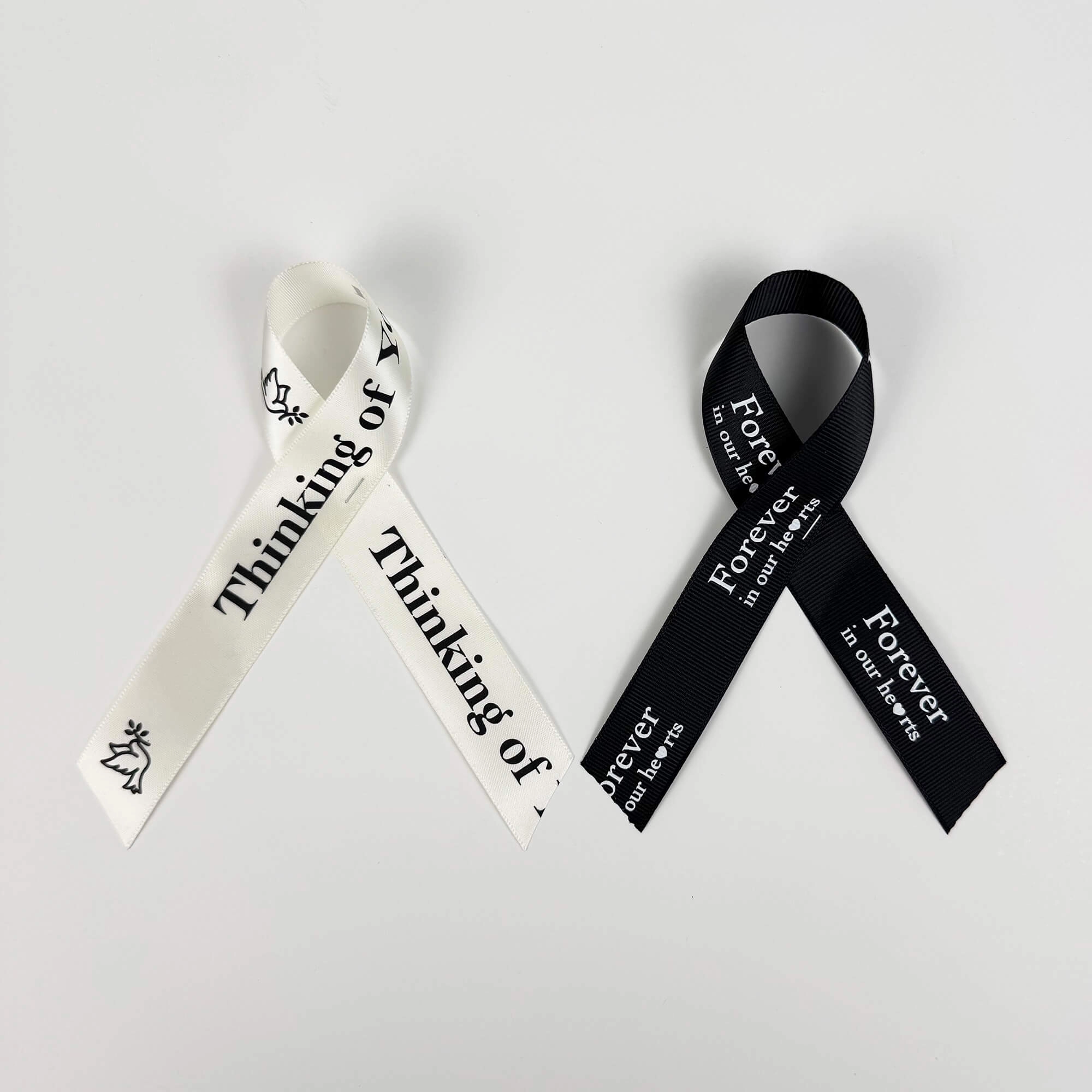Condolences Ribbon Black Funeral Ribbon