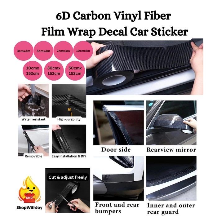 Cebon Sticker 6D Carbon Fiber Sticker Carbon Vinyl Sticker Film Wrap Decal Car ...