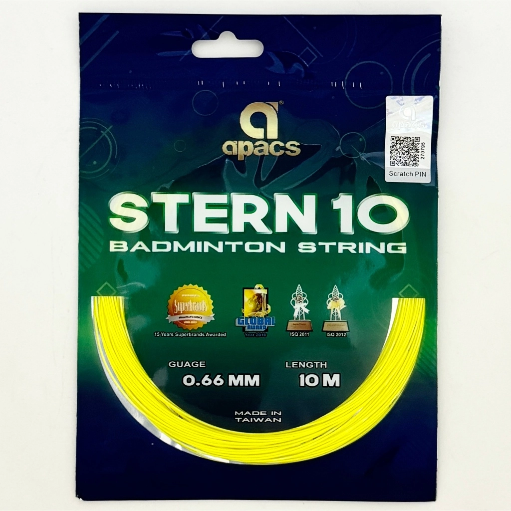 Apacs String APACS Stern 10 Performance Badminton String 0.66mm Taiwan String ...