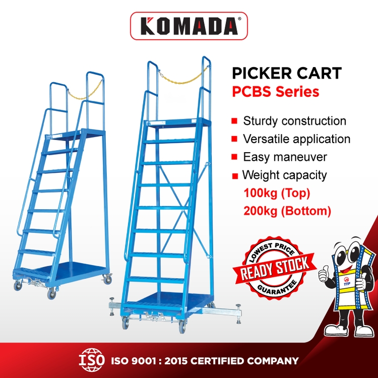 TTF Rack™ Picker Cart Supermarket Warehouse Climbing Ladder With Wheel ...
