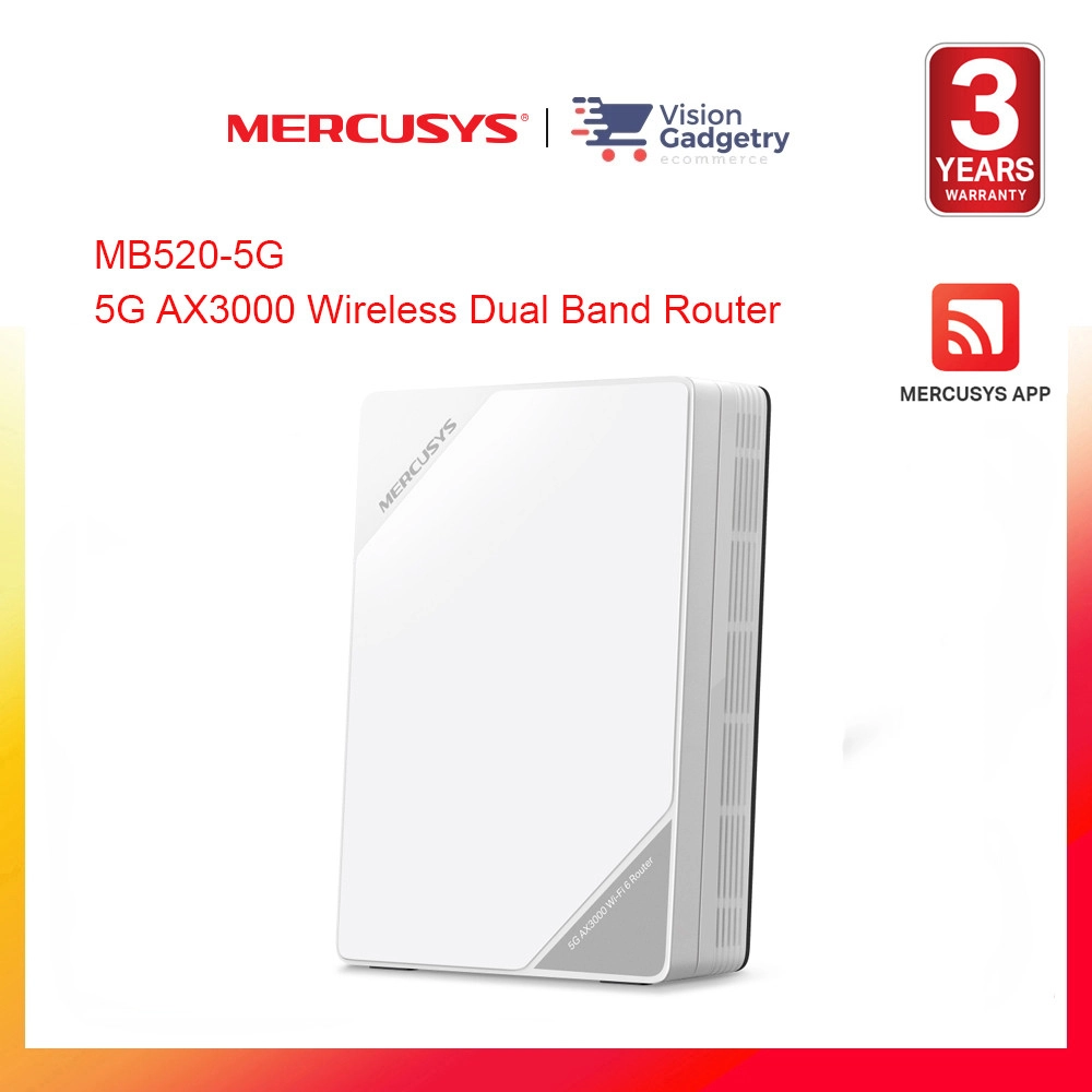 Mercusys 5g Router Mercusys MB520-5G 5G AX3000 Wireless Dual Band Router | VGDC SDN BHD