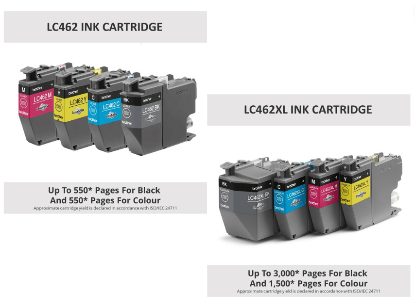 Brother LC462 | LC462XL CMYK Ink Cartridge's for MFC-J2340 Brother LC462 | LC462XL CMYK Ink Cartridge's for MFC-J2340