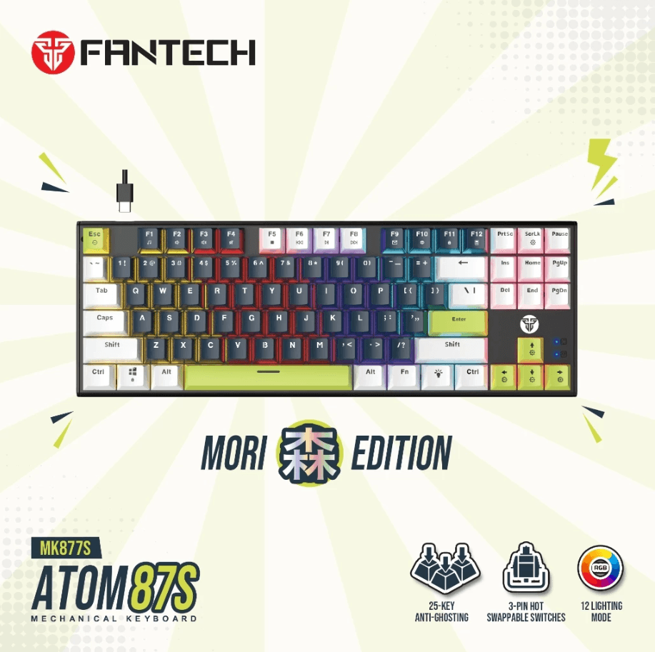 FANTECH MORI 森 EDITION ATOM 87S KEY WIRED GAMING KEYBOARD (MK877S FANTECH MORI 森 EDITION ATOM 87S KEY WIRED GAMING KEYBOARD (MK877S