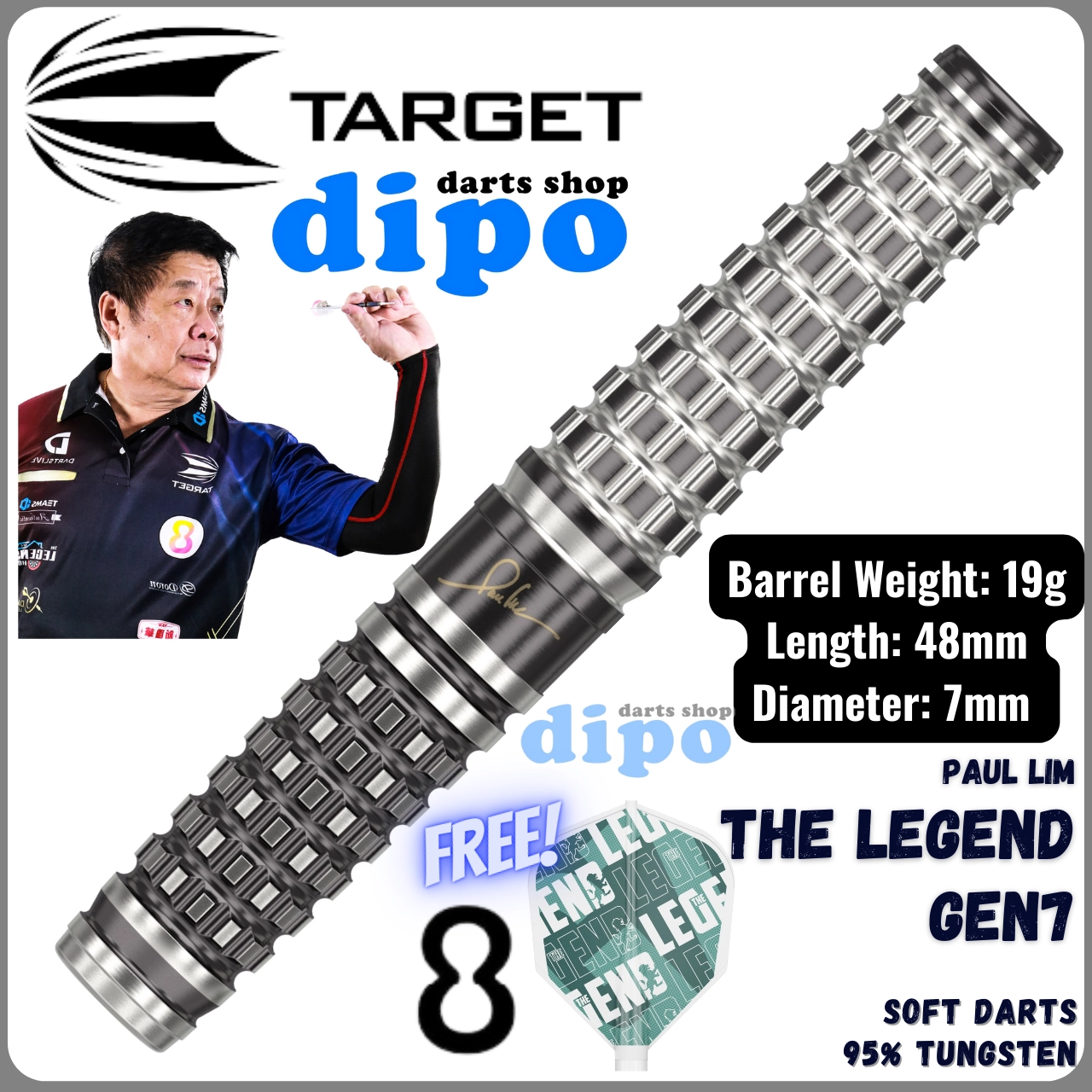 TARGET Soft Darts - The Legend Gen 7 (Paul Lim Model) | Dipo Darts TARGET Soft Darts - The Legend Gen 7 (Paul Lim Model) | Dipo Darts