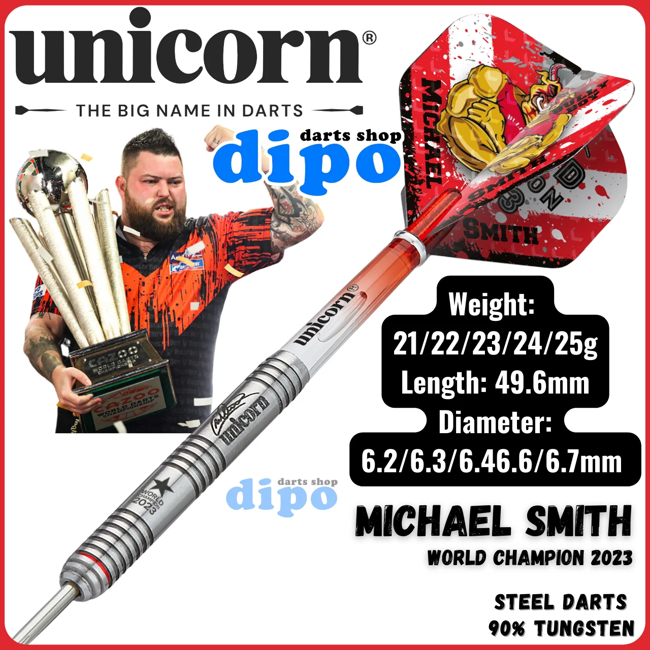 UNICORN MICHAEL SMITH (World Champion 2023) - Steel Darts | Dipo UNICORN MICHAEL SMITH (World Champion 2023) - Steel Darts | Dipo