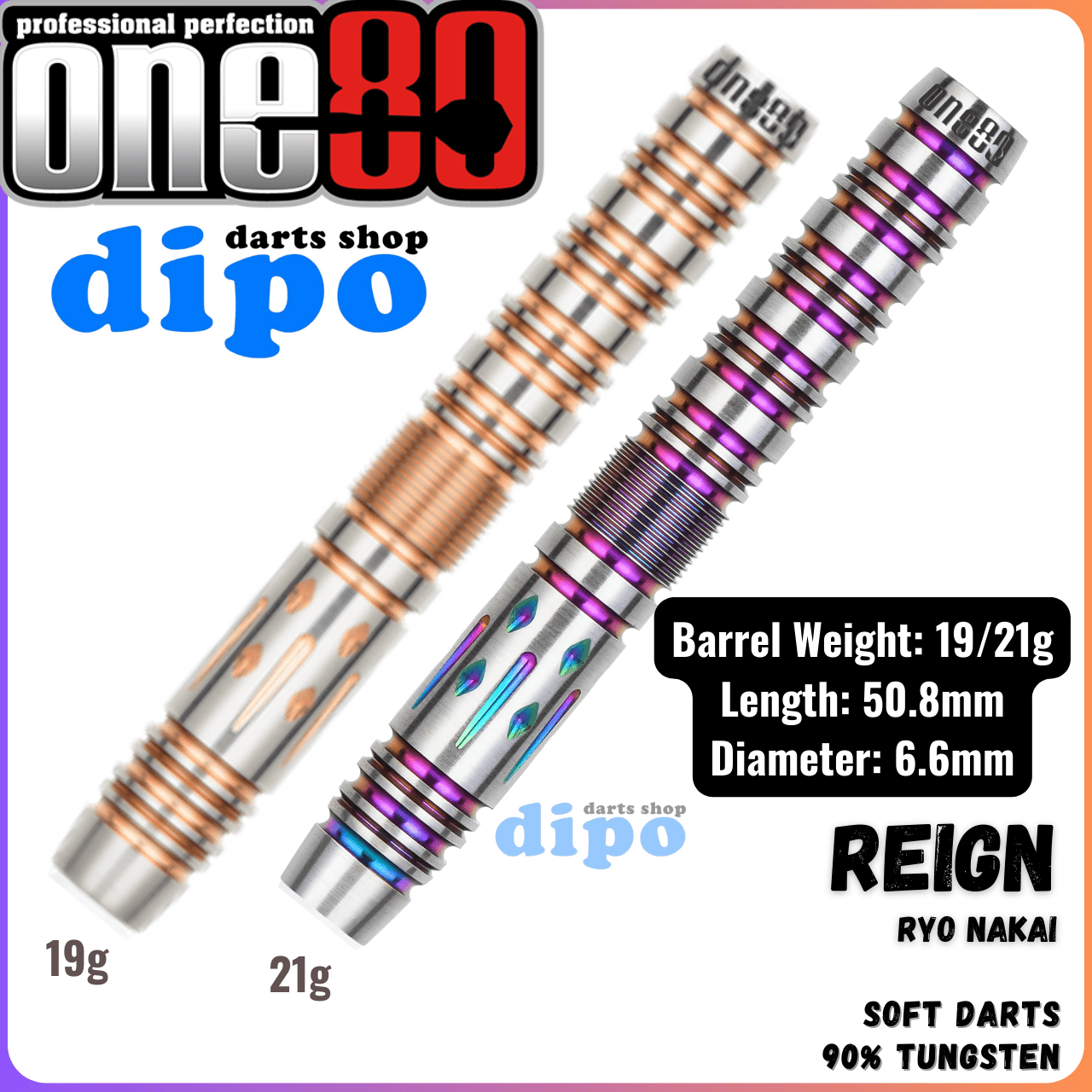 One80 レイン 21g TEAM ONE80 Ryo Nakai REIGN ダーツ 21g 新品】One80 One80 レイン 21g TEAM ONE80 Ryo Nakai REIGN ダーツ 21g 新品】One80