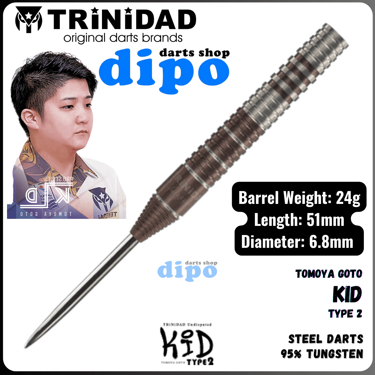 ダーツ TRiNiDAD Undisputed KID2 ST TiTO LIMITED TRiNiDAD Undisputed KID Type 2 ( Tomoya Goto model
