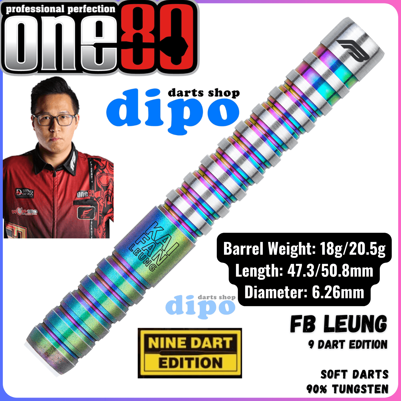 9 DART EDITION】ONE80 FB Leung ( FB Kai Fan Leung player model 9 DART EDITION】ONE80 FB Leung ( FB Kai Fan Leung player model