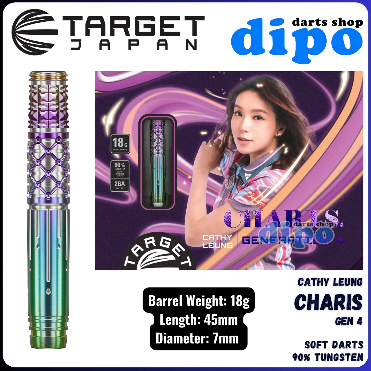TARGET CHARIS Gen 4 (Cathy Leung model) - TARGET Soft Darts | Dipo TARGET CHARIS Gen 4 (Cathy Leung model) - TARGET Soft Darts | Dipo