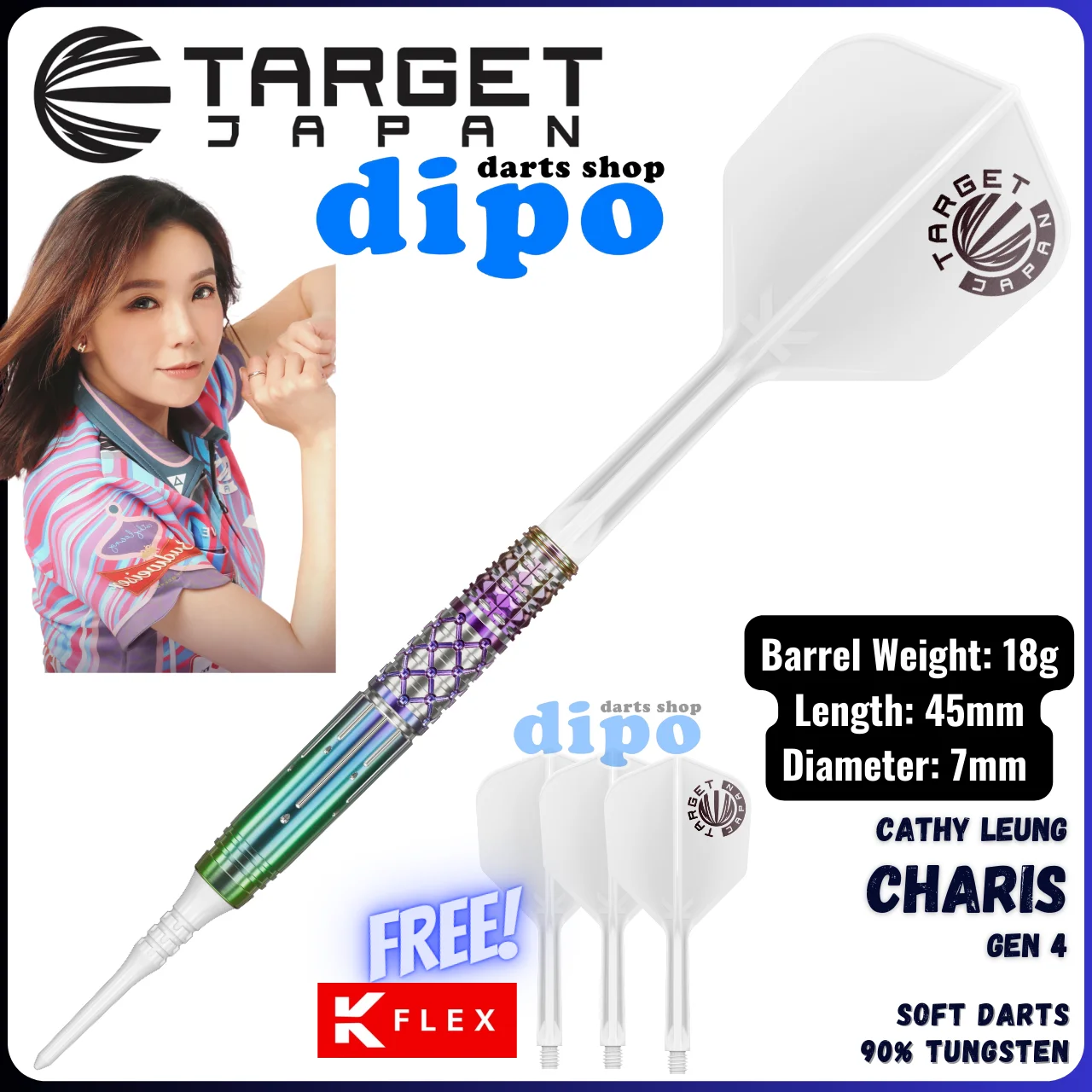 TARGET CHARIS Gen 4 (Cathy Leung model) - TARGET Soft Darts | Dipo TARGET CHARIS Gen 4 (Cathy Leung model) - TARGET Soft Darts | Dipo