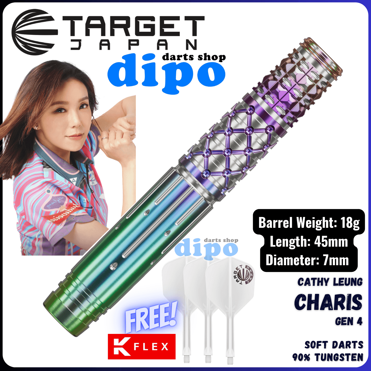 【CHARIS】G1 18g - CATHY LEUNG TARGET CHARIS Gen 4 (Cathy Leung model) - TARGET Soft Darts