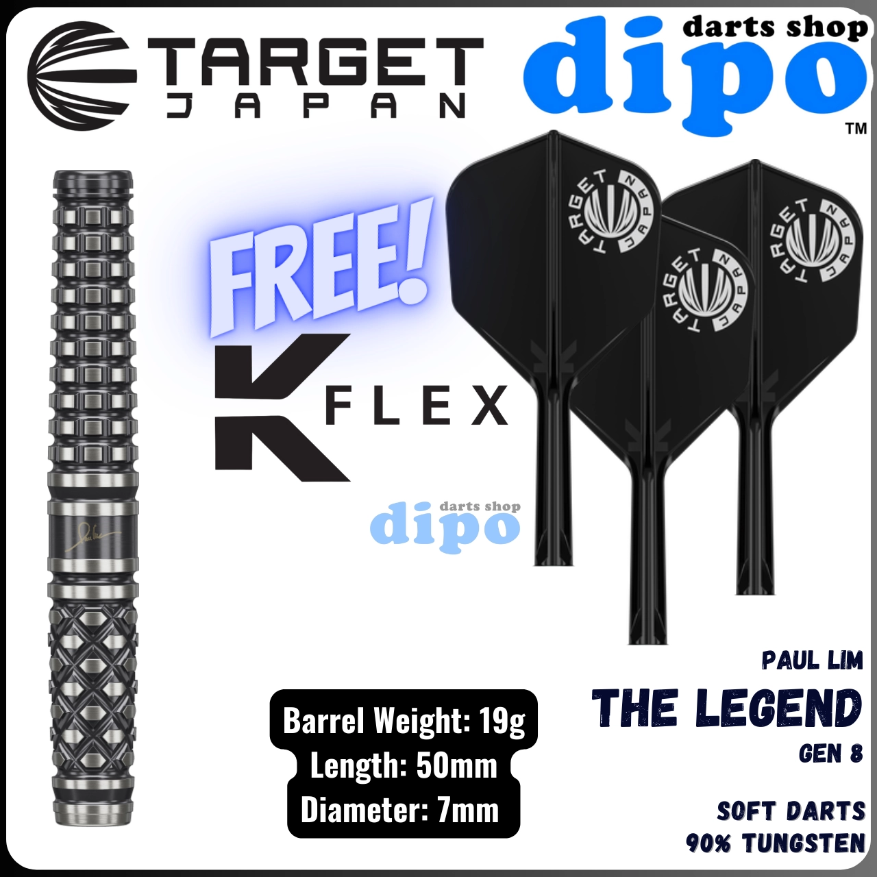 TARGET THE LEGEND Gen 8 (Paul Lim Model) - TARGET Soft Darts TARGET THE LEGEND Gen 8 (Paul Lim Model) - TARGET Soft Darts