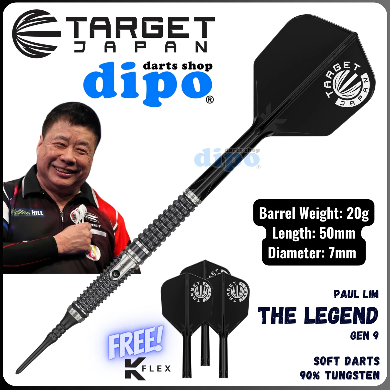 TARGET THE LEGEND Gen 9 (Paul Lim Model) - TARGET Soft Darts TARGET THE LEGEND Gen 9 (Paul Lim Model) - TARGET Soft Darts