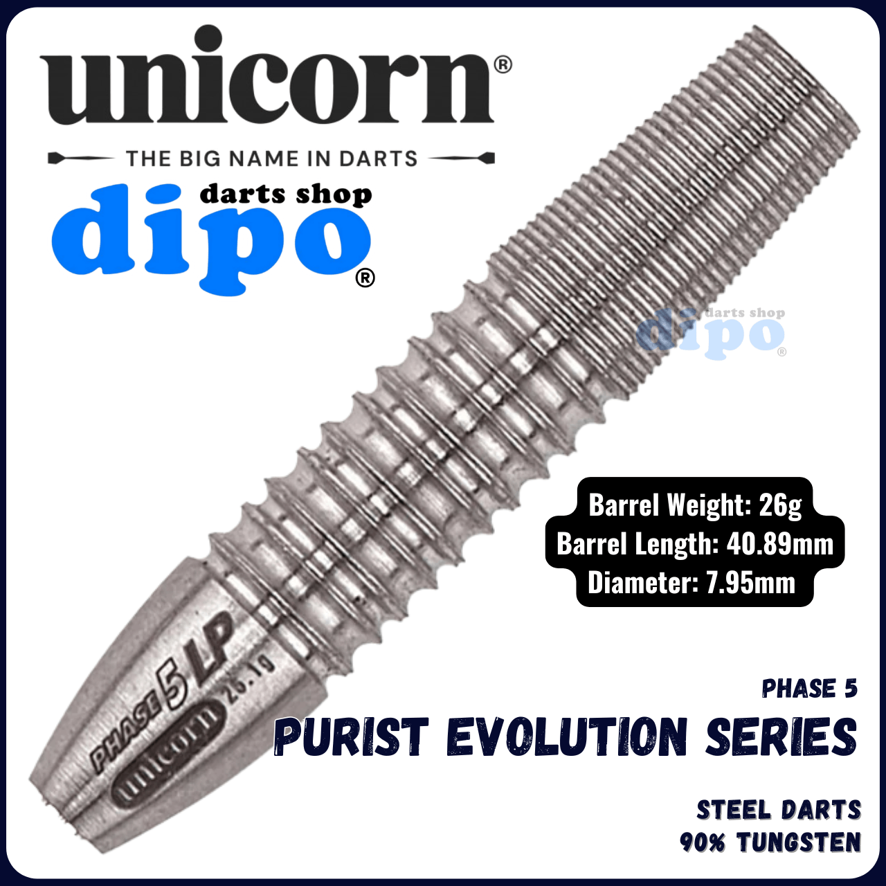 UNICORN PURIST EVOLUTION SERIES PHASE 5 LP - UNICORN Steel Darts UNICORN PURIST EVOLUTION SERIES PHASE 5 LP - UNICORN Steel Darts