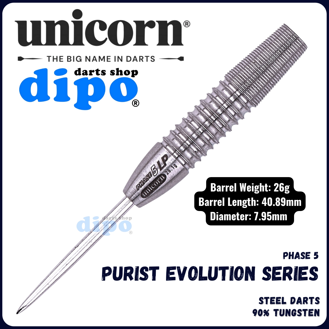 UNICORN PURIST EVOLUTION SERIES PHASE 5 LP - UNICORN Steel Darts UNICORN PURIST EVOLUTION SERIES PHASE 5 LP - UNICORN Steel Darts