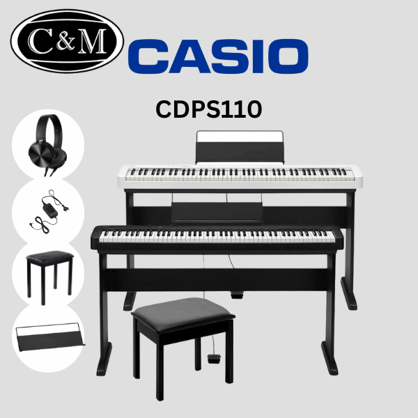Casio CDP-S110 88-Key Digital Piano Black | C&M Music Centre Casio CDP-S110 88-Key Digital Piano Black | C&M Music Centre