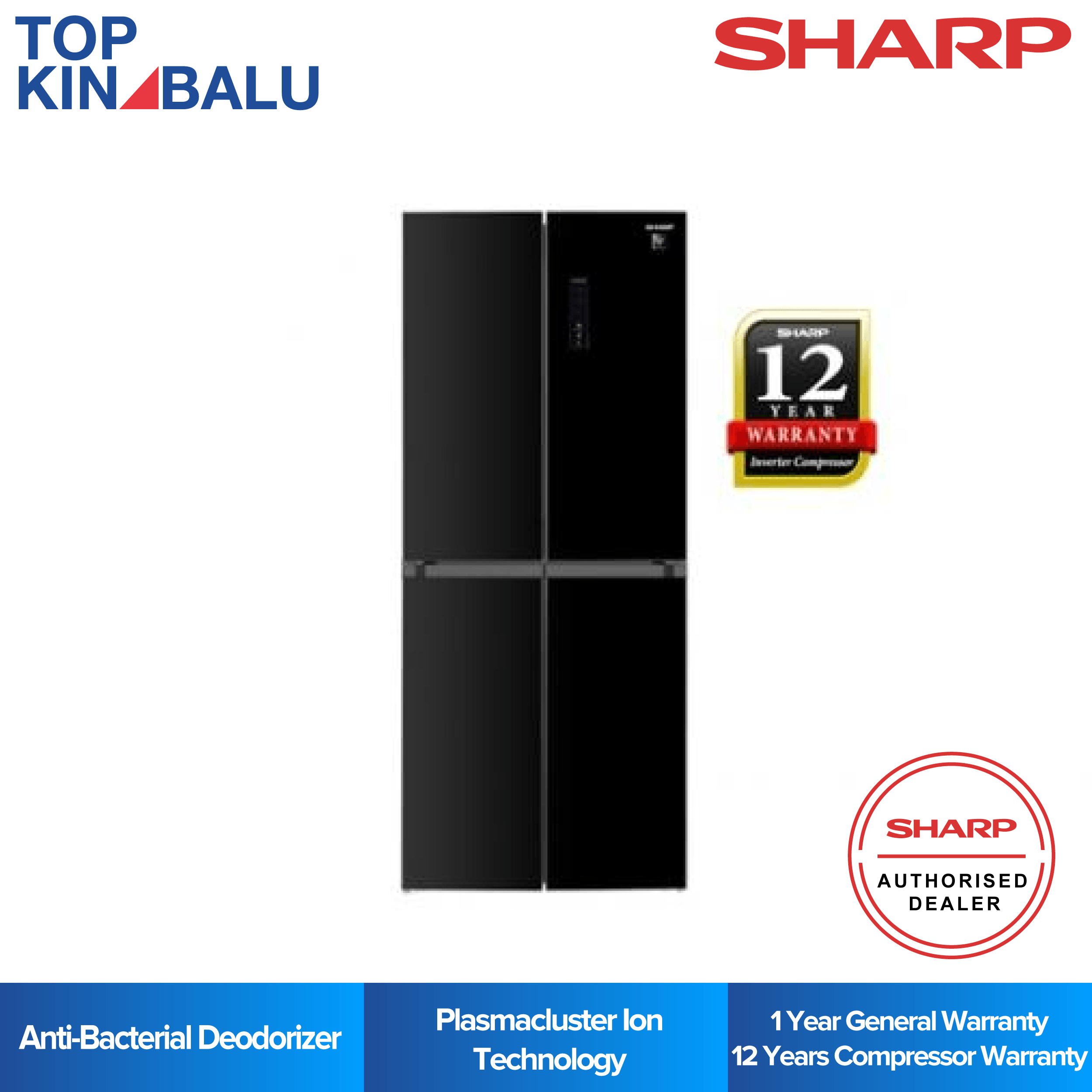 SHARP 480L SJF489MK (METAL BLACK) AVANCE INVERTER PLASMACLUSTER SHARP 480L SJF489MK (METAL BLACK) AVANCE INVERTER PLASMACLUSTER